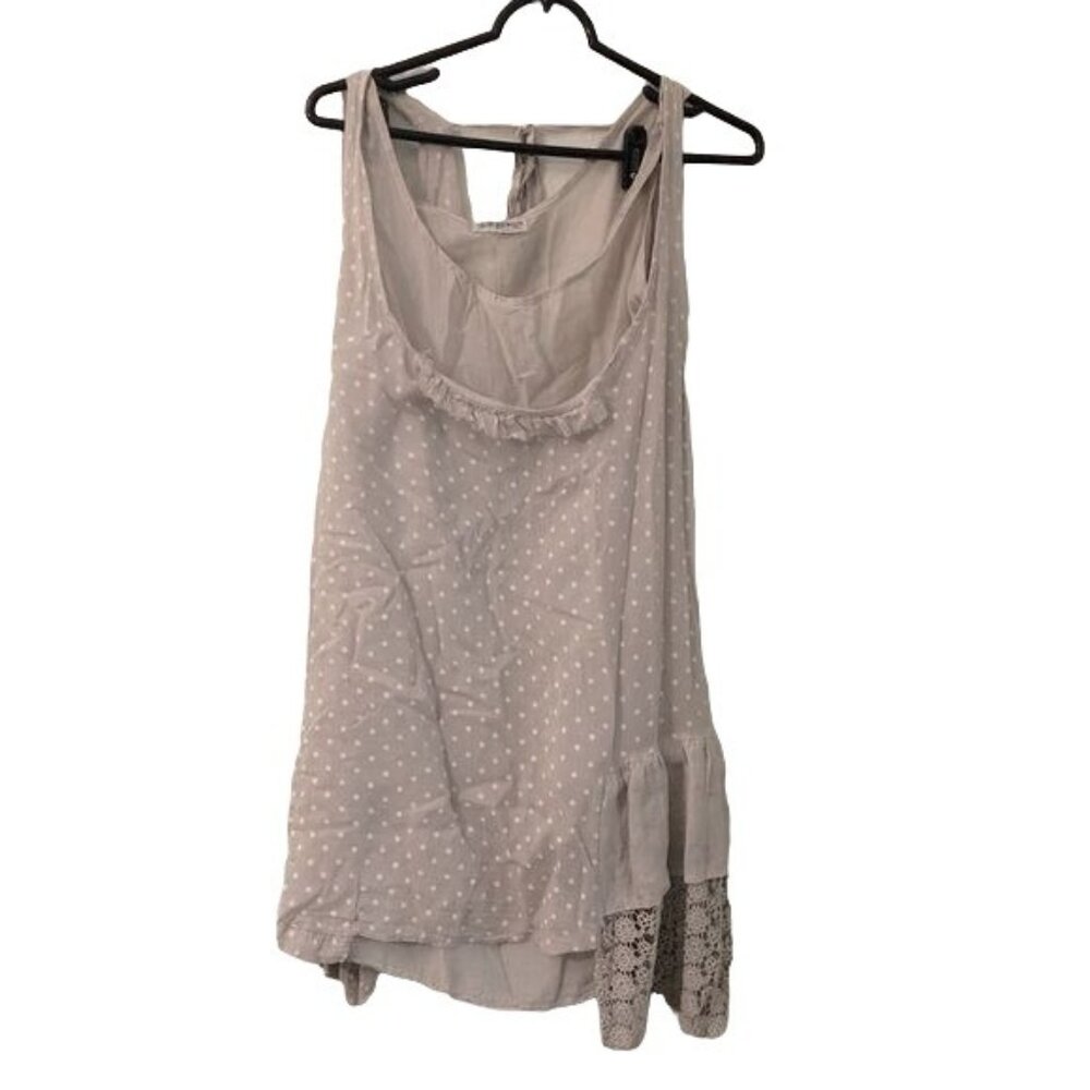 Talia Benson Women Italy Polkadot Crochet Layered 2 pc Sleeveless Dress Small